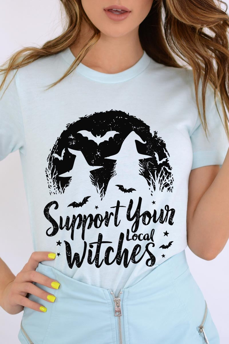 US3001P-E3161 Local Witches Halloween Graphic Plus Tee $16