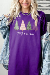 5000P-E3218 Rustic Christmas Trees Graphic Plus Heavy Cotton Tee $12.75