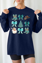 UL240-E3180 Western Christmas Graphic Long Sleeve Tee $13.75