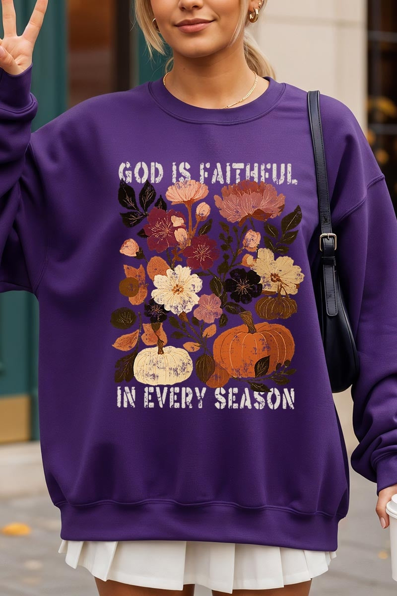 UL180P-E3171 Faithful In Every Season Graphic Plus Sweatshirt $25