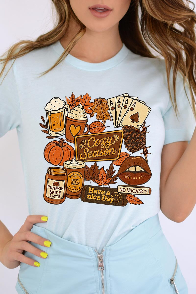 US3001P-E3119 Retro Fall Collage Graphic Plus Tee $16