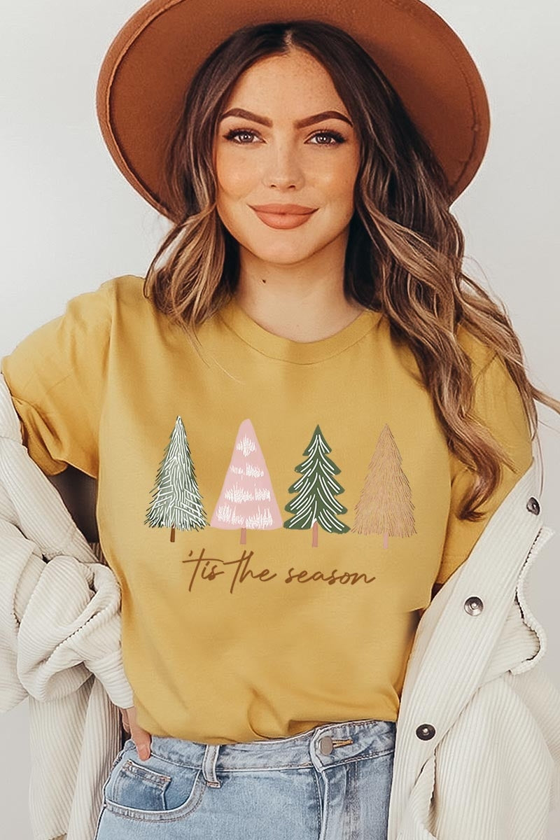 US3001-E3218 Rustic Christmas Trees Graphic Tee $12.5