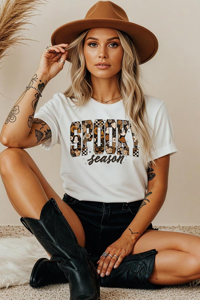 5000P-E3105 Spooky Halloween Graphic Plus Heavy Cotton Tee $12.75