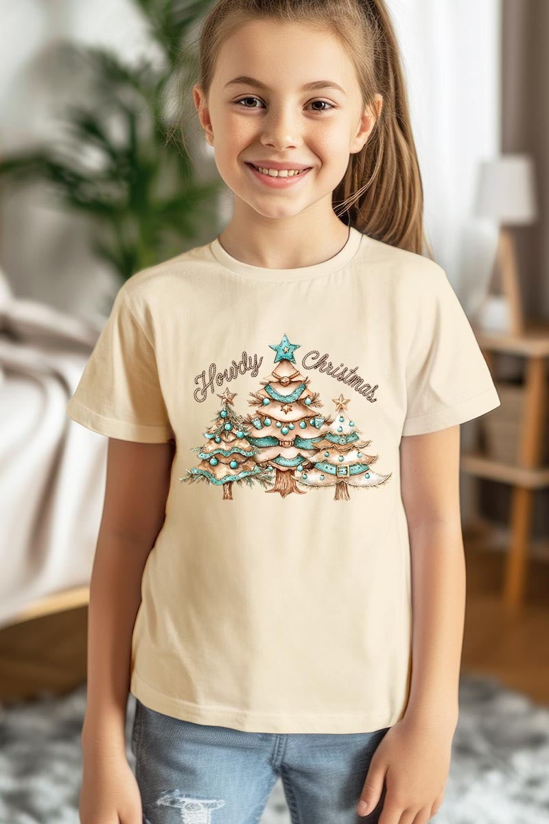 US3001Y-E3185Z Howdy Christmas Kids Graphic Tee $11