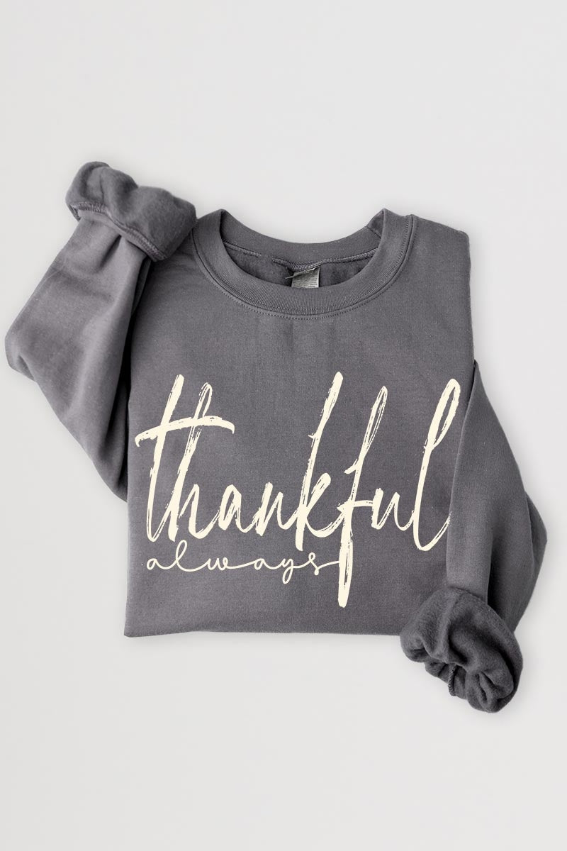 UL180P-E3170 Thankful Graphic Plus Sweatshirt $25