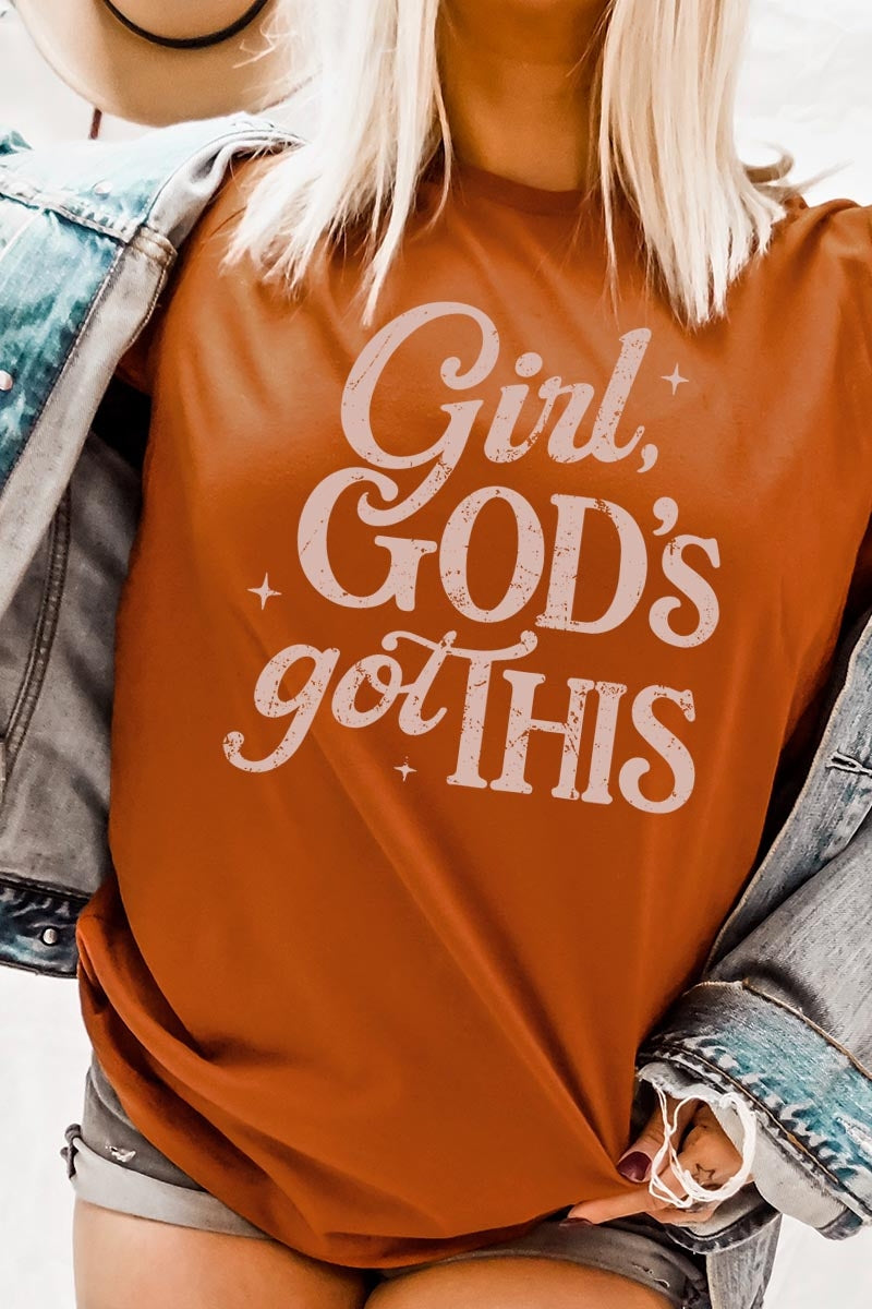 US3001P-E3102 Girl, Godu2019s Got This Graphic Plus Tee $16