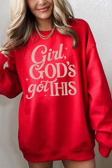 UL180P-E3102 Girl, Godu2019s Got This Graphic Plus Sweatshirt $25