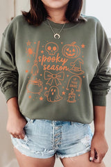 UL180P-E3141 Halloween Doodle Graphic Plus Sweatshirt $25