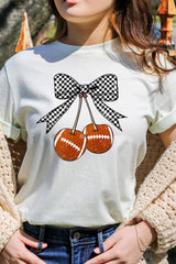US3001-E3055 Football Cherries Graphic Tee $12.5