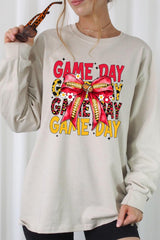 UL240P-E3091 Red Yellow Football Bow Plus Long Sleeve Tee $17