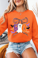 UL180-E3120 Boo Brushstroke Bow Graphic Sweatshirt $20