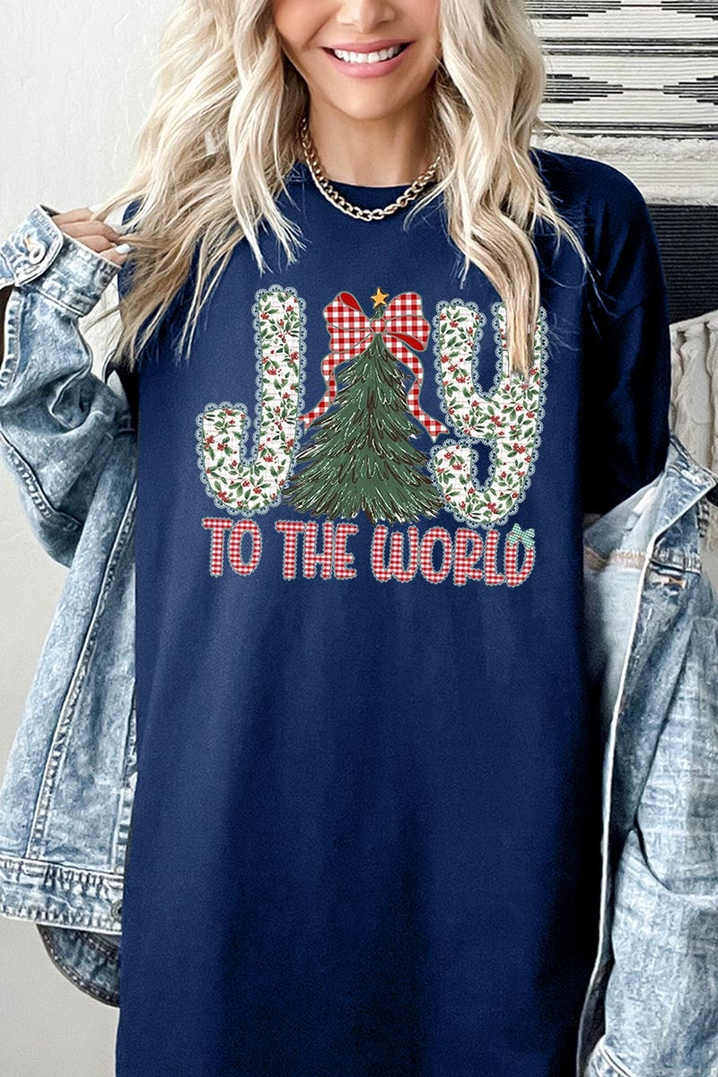 5000P-E3213 Joy to the World Graphic Plus Heavy Cotton Tee $12.75