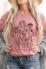 US3001P-E3146 Christian Wildflower Graphic Plus Tee $16