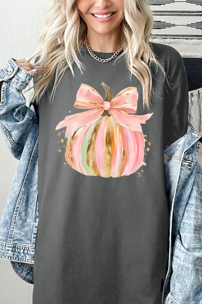 5000-E3083 Brushstroke Pumpkin Graphic Heavy Cotton Tee $9