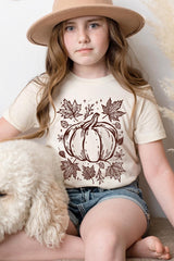 US3001Y-E3162Z Fall Pumpkin Kids Graphic Tee $11
