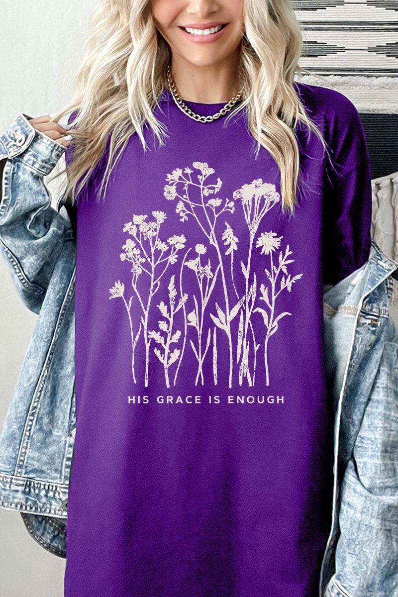 5000-E3146 Christian Wildflower Graphic Heavy Cotton Tee $9