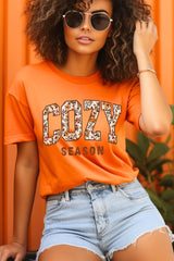 US3001P-E3082 Cozy Season Graphic Plus Tee $16