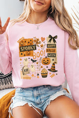 UL180P-E3084 Halloween collage Graphic Plus Sweatshirt $25