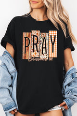 5000P-E3166 Pray Fall Christian Graphic Plus Heavy Cotton Tee $12.75
