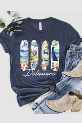US3001P-E3061DE Delaware State Brushstroke Graphic Plus Tee $16