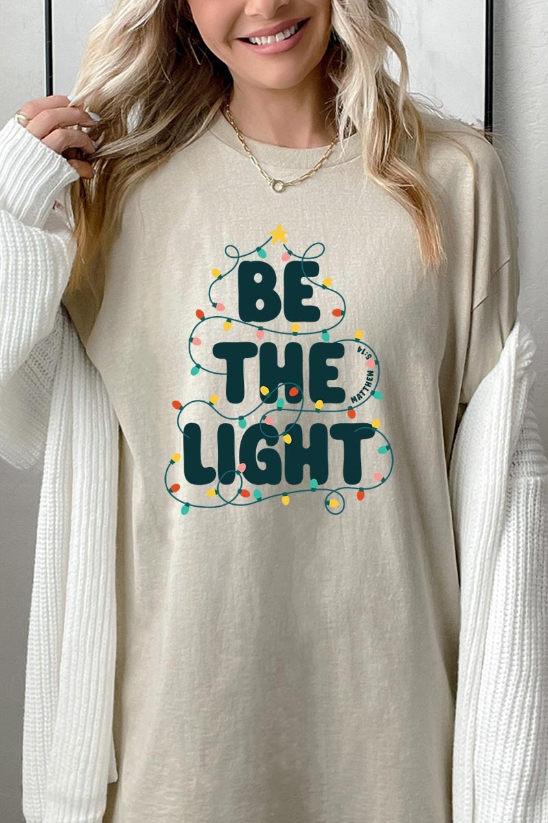 5000P-E3202 Be the Light Christmas Graphic Plus Heavy Cotton Tee $12.75