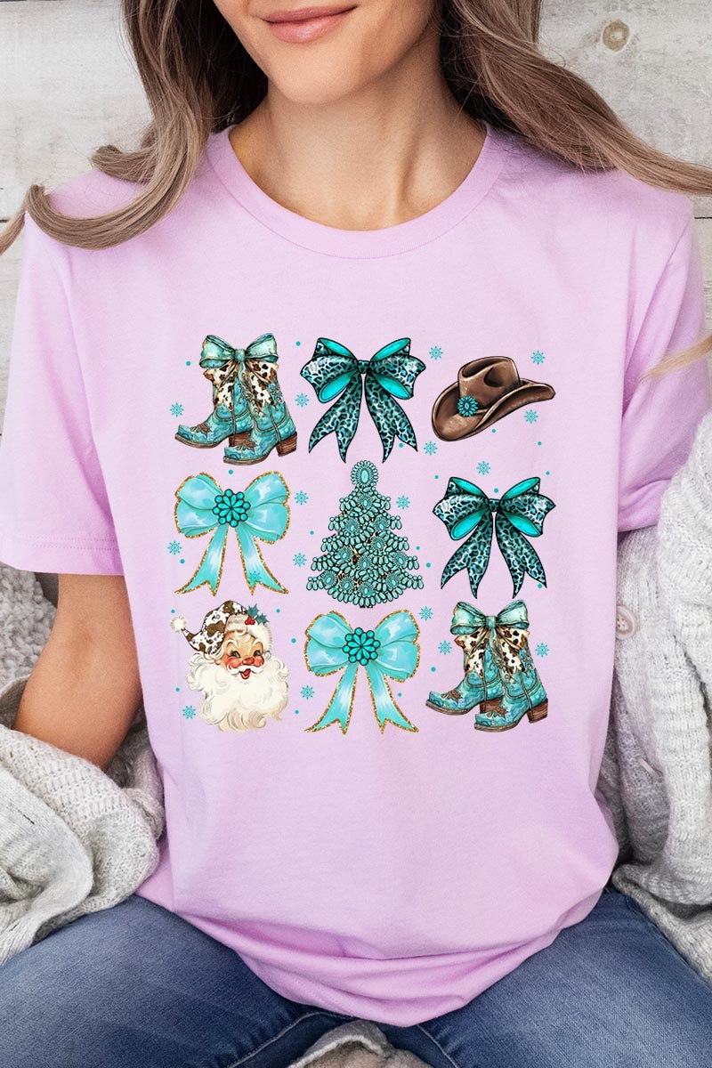 US3001P-E3180 Western Christmas Graphic Plus Tee $16