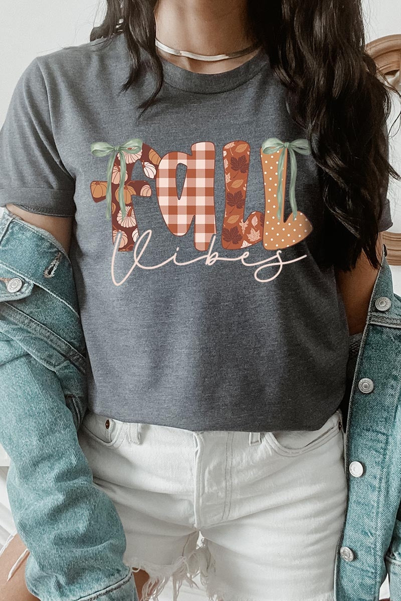 US3001-E3071 Fall Vibes Rustic Script Graphic Tee $12.5