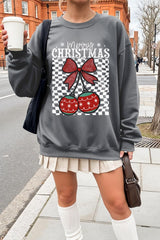 UL180P-E3196 Cherry Ornament Christmas Graphic Plus Sweatshirt $25