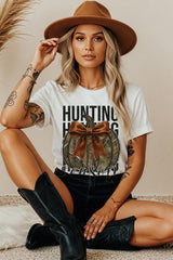 5000-E3190 Hunting Pumpkin Bow Graphic Heavy Cotton Tee $9