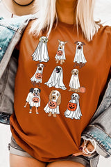 US3001-E3106 Halloween Ghost Dog Graphic Tee $12.5