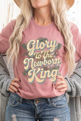 US3001P-E3220 Glory to the Newborn King Graphic Plus Tee $16