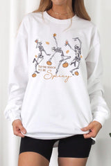 UL240P-E3123 Halloween Skeleton Graphic Plus Long Sleeve Tee $17