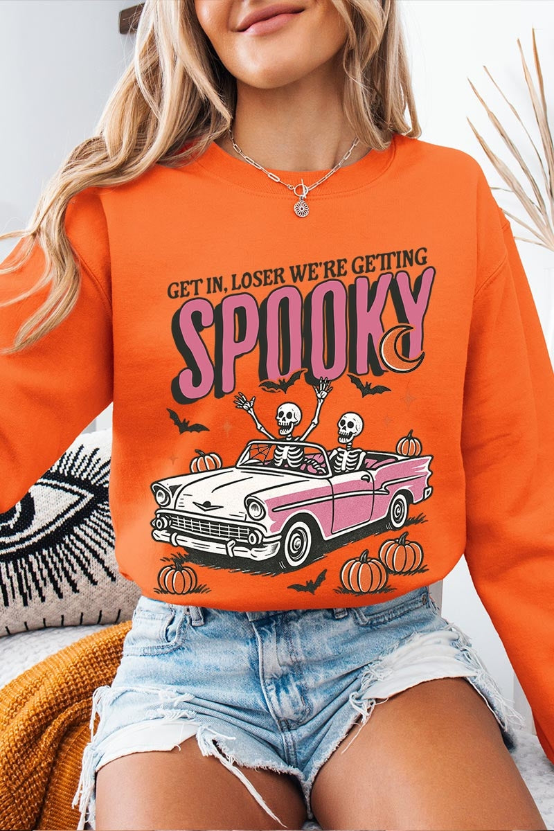 UL180P-E3142 Spooky Skeleton Graphic Plus Sweatshirt $25