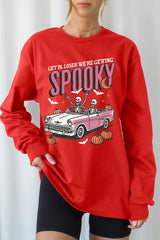 UL240-E3142 Spooky Skeleton Graphic Long Sleeve Tee $13.75