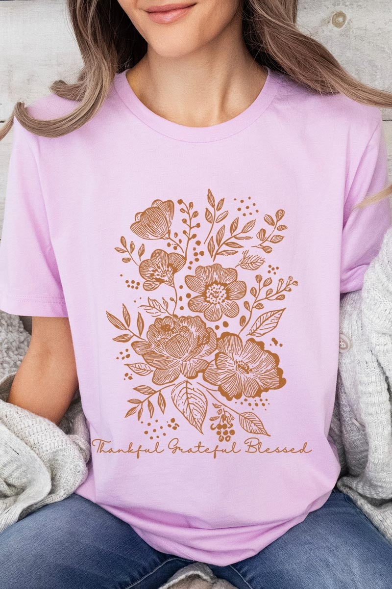 US3001-E3155 Neutral Thanksgiving Graphic Tee $12.5