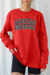 UL240P-E3210 Classic Plaid Merry Graphic Plus Long Sleeve Tee $17