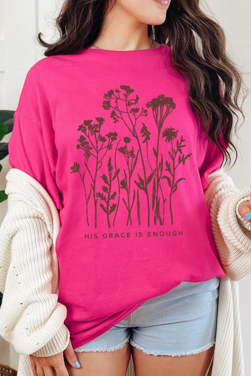 5000-E3146 Christian Wildflower Graphic Heavy Cotton Tee $9