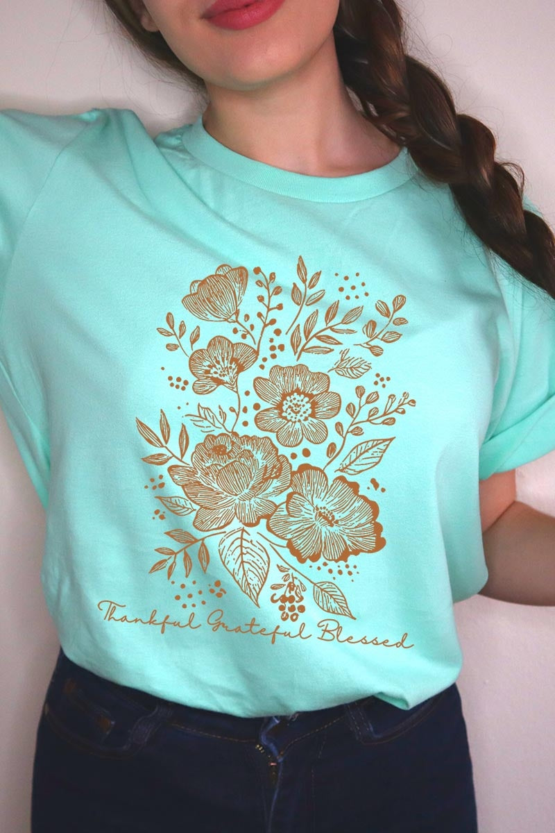 US3001P-E3155 Neutral Thanksgiving Graphic Plus Tee $16
