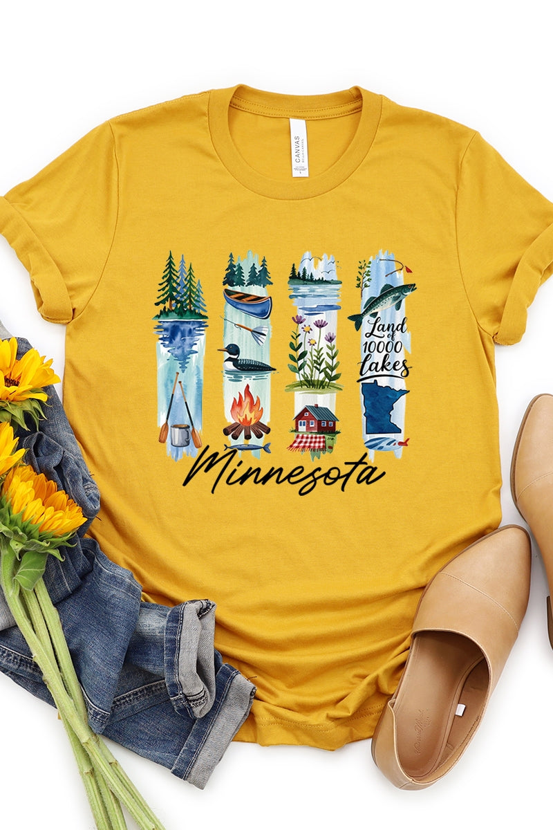 US3001-E3061MN Minnesota State Brushstroke Graphic Tee $12.5