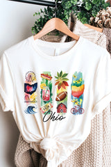 US3001-E3061OH Ohio State Brushstroke Graphic Tee $12.5