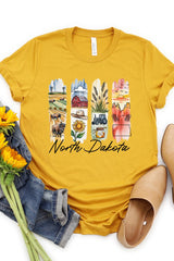 US3001-E3061ND North Dakota State Brushstroke Graphic Tee $12.5