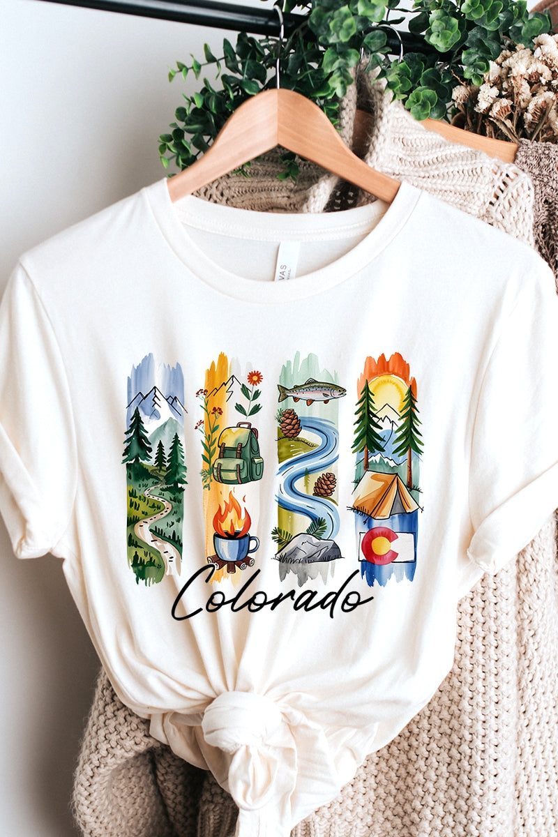 US3001-E3061CO Colorado State Brushstroke Graphic Tee $12.5
