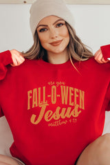 UL180-E3143 Are You Fall O Ween Jesus Graphic Sweatshirt $20