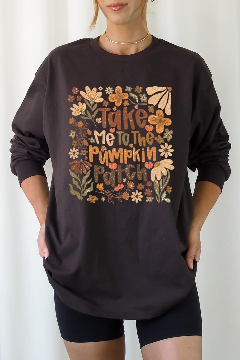 UL240-E3136 Take Me To The Pumpkin Patch Long Sleeve Tee $13.75