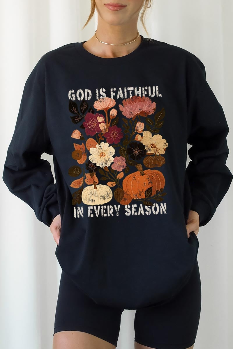 UL240P-E3171 Faithful In Every Season Graphic Plus Long Sleeve Tee $17