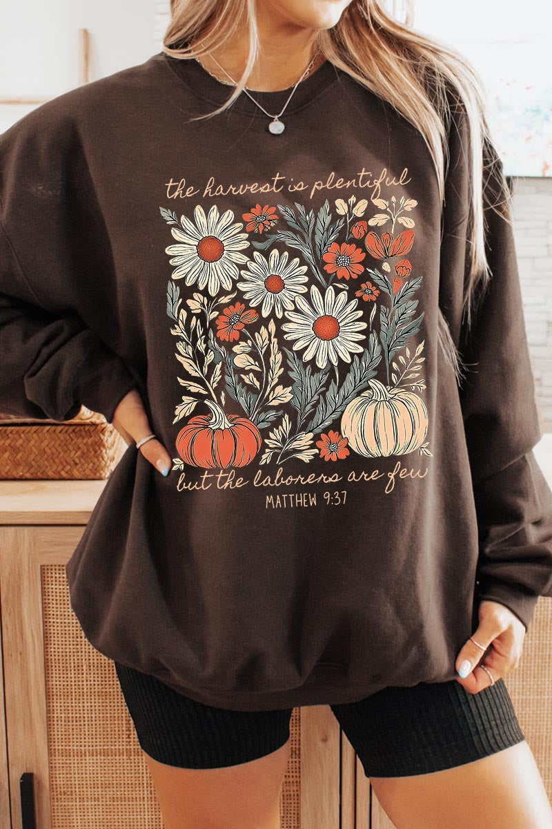 UL180P-E3173 Faith Harvest Graphic Plus Sweatshirt $25