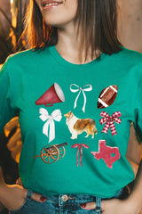 US3001-E3079 Texas Football Graphic Tee $12.5