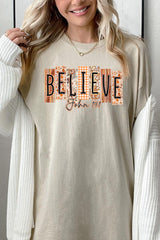 5000P-E3167 Believe Fall Christian Graphic Plus Heavy Cotton Tee $12.75