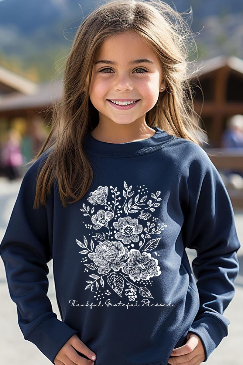 UL180B-E3155Z Neutral Thanksgiving Kids Graphic Sweatshirt $20