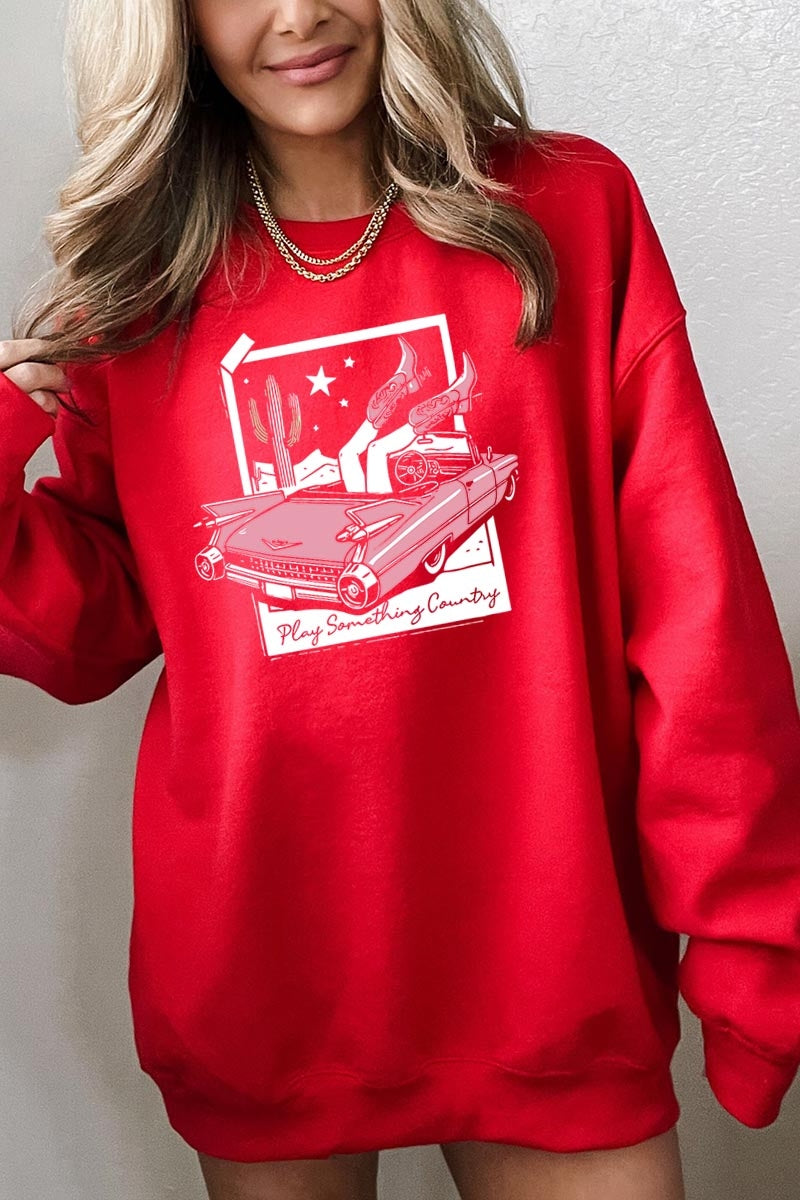 UL180P-E3098 Play Something Country Graphic Plus Sweatshirt $25